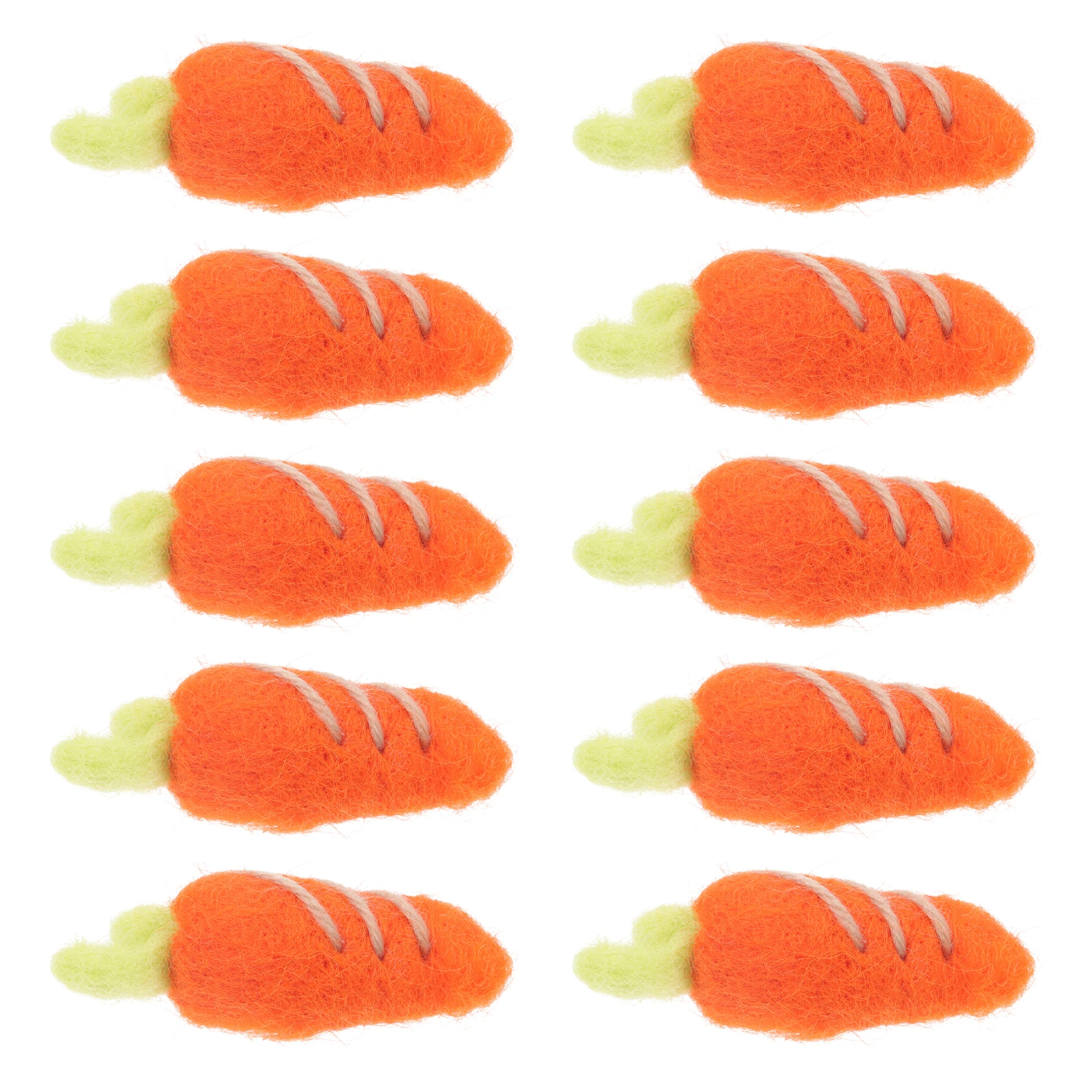 

10Pcs Wool Felt Carrot Shape DIY Decors Bright Colors Brooch Hairpin Accessories Sewing Craft Materials Wool Felt Carrot