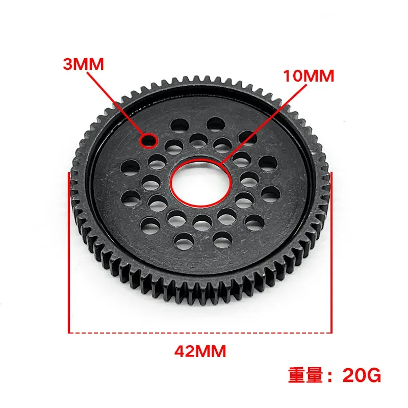 Metal 68T Spur Gear and Gear Mount High Speed Gear Set 54500 for Tamiya TT-02 TT02 1/10 RC Car Upgrade Parts