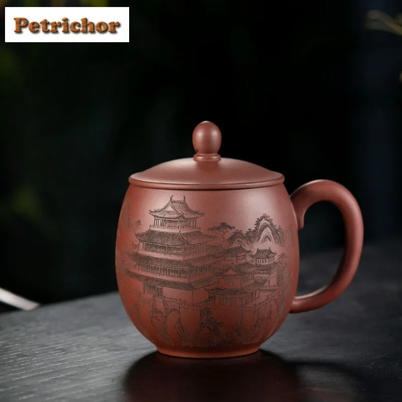 

380 мл фиолетовая глина яйцо дракона пейзаж кофейная кружка чашка горячего шоколада чашка для послеобеденного чая офисная чашка для воды посуда для напитков украшения ремесло