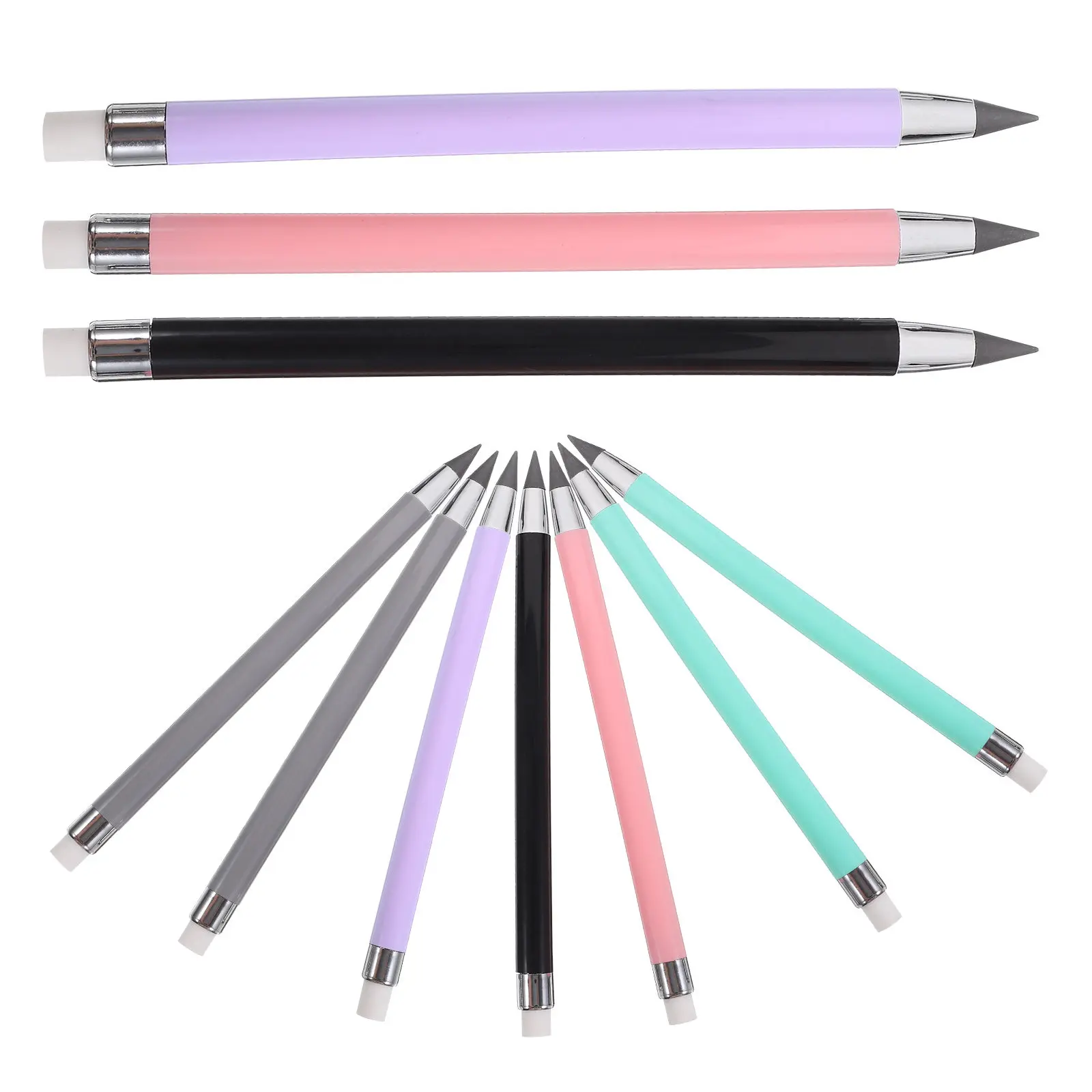 10Pcs Inkless Pencils Infinite Pencil Sturdy Fine Craftsmanship Comfortable Outline Writing Pencil for School Office Art Studio