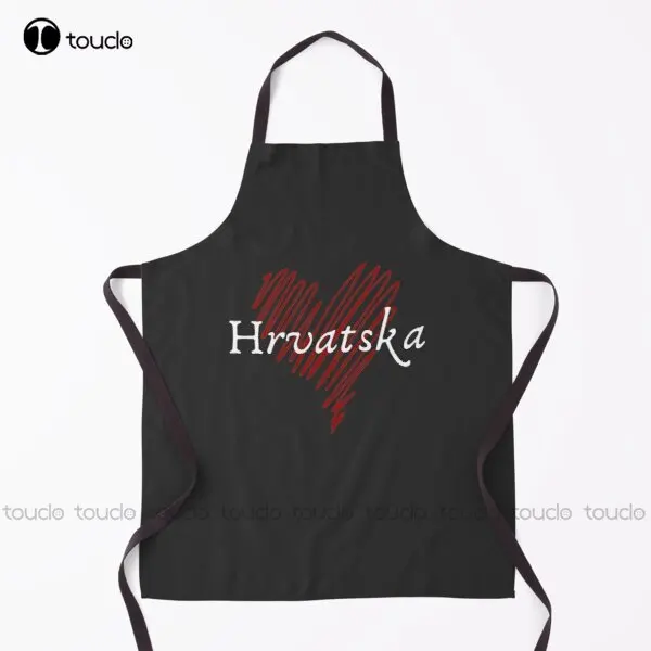 I Love You Croatia Hrvatska Apron Grilling Aprons For Women Men Unisex Adult Garden Kitchen Household Cleaning Custom Apron New