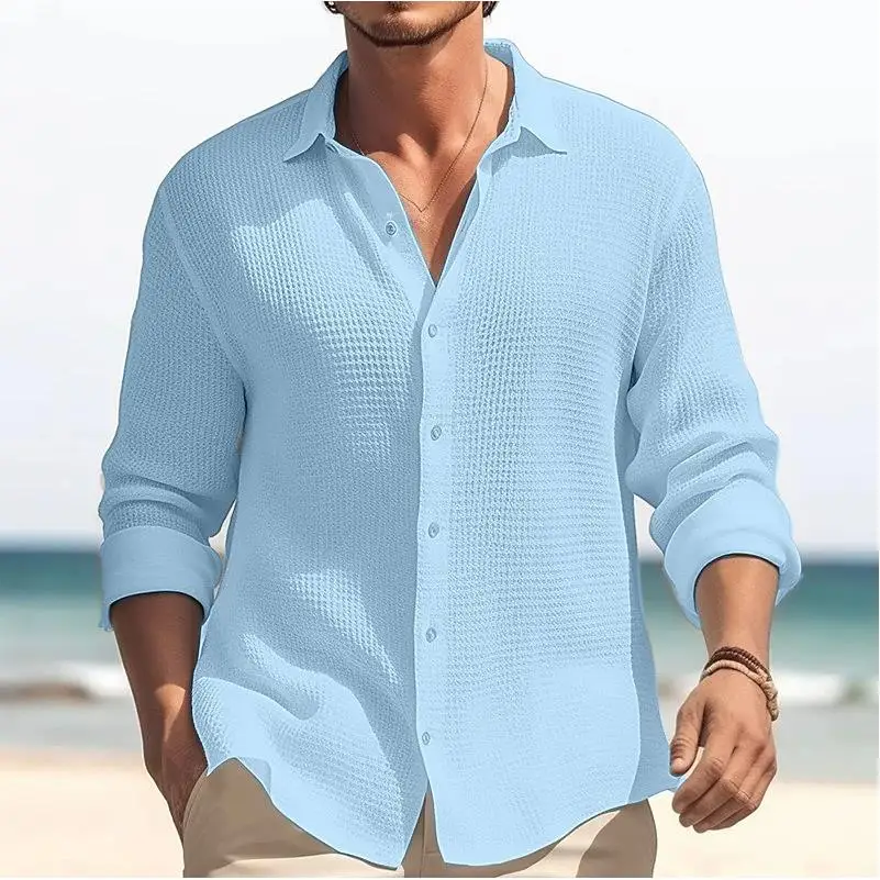 

Men's Long Sleeve Home Collar Shirt Thickened Fleece Resistant to Deformation Pure Color Inner Wear Other Style Other Pattern