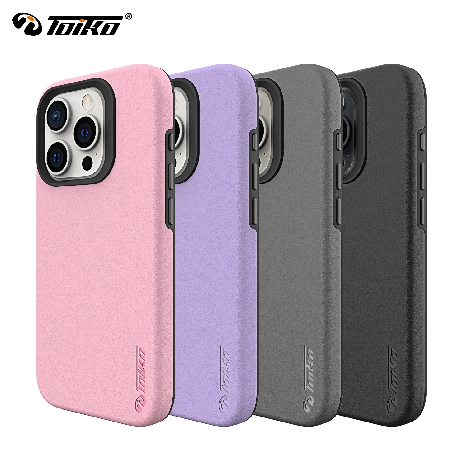 TOIKO CaZa 2 Layer Protective Cover for iPhone 15 Pro Max Shockproof Case iPhone 15 Plus Shell PC TPU Bumper Hybrid Armor Shield