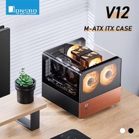 Jonsbo V12 Hyperbolic Glass PC Case MATX ITX Computer Case Seaview Room Desktop Case Mini Side Transparent Chassis 12cm Case Fan