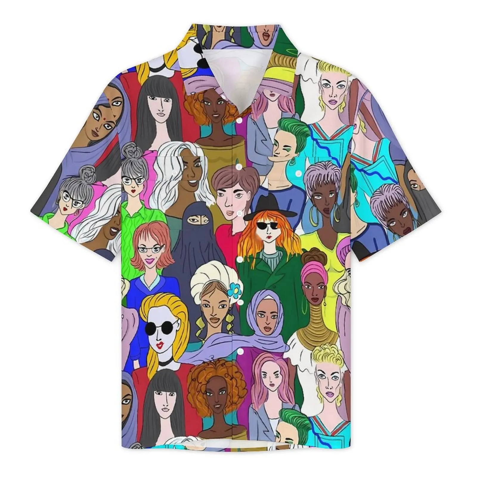 Different Character Lady Vacation Shirt Man Different Nationalities Loose Casual Shirts Hawaiian Streetwear Plus Size Blouses