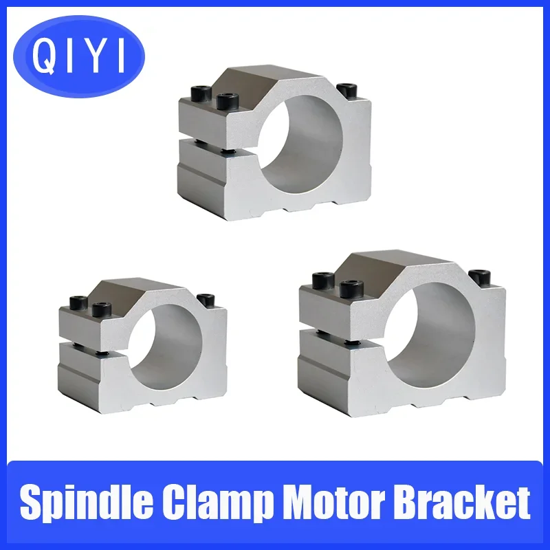 52mm 55mm 65mm 80mm Aluminum Spindle Clamp Motor Bracket with 4pcs Screw for CNC Engraving Router Machine Motor Mounting Holder