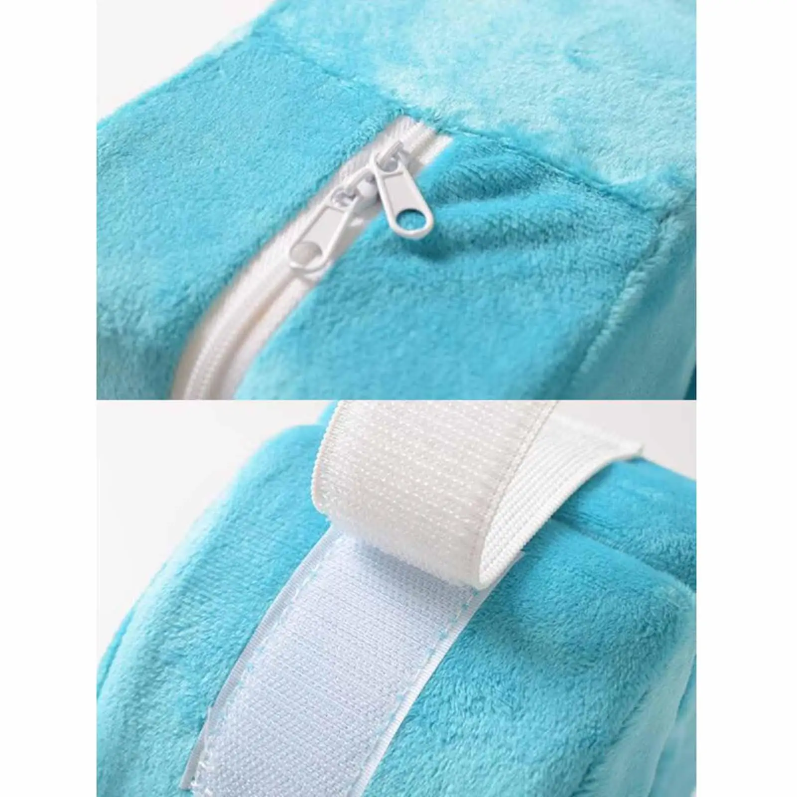 Elevated Foot Heel Pillow Velvet Leg Rest Cushion Ankle Elevation Secure Strap Knee Cushion Protector for Recovery Nursing Care