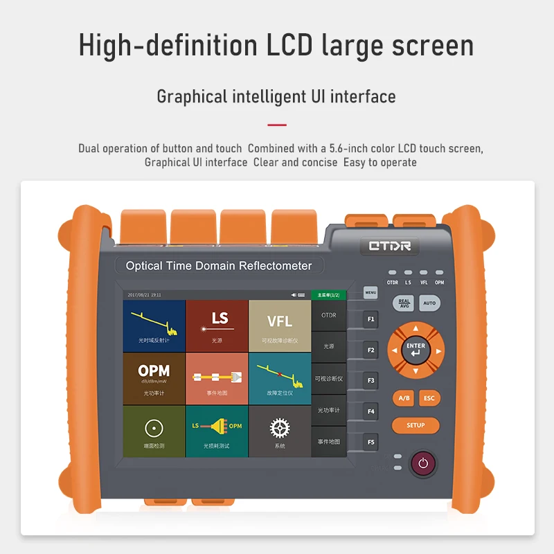 Topulan Tp5600 Optical Time Domain Reflectometer Otdr Fiber Optic Tester Network Length Breakpoint Loss Tester Optical Power Red Light Multi-Function Fault Locator