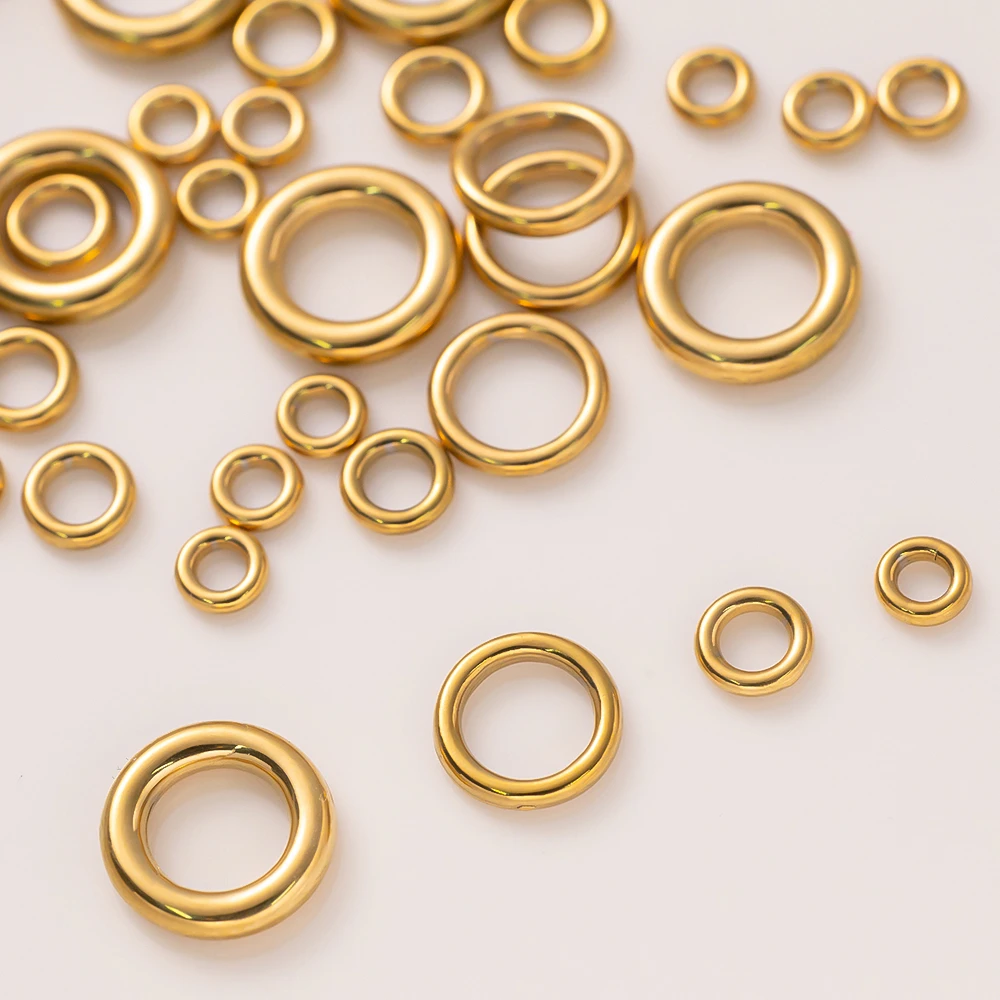 

10pcs Stainless Steel Gold O Ring Seamless Rings Buckle Hook Loops Closed For DIY DIY Bracelet Necklace Jewelry Making Accessory