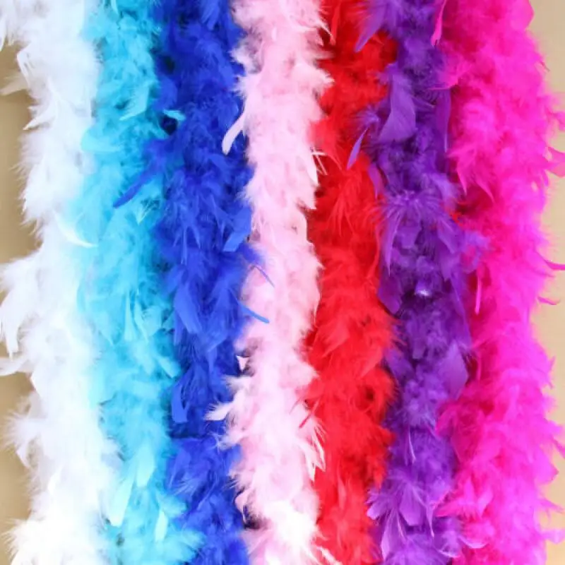 2Yards Fluffy Black Feather Turkey Marabou Boa 38-40G for Crafts Wedding Party Christmas Decoration Shawl/scarf Natural Plumes