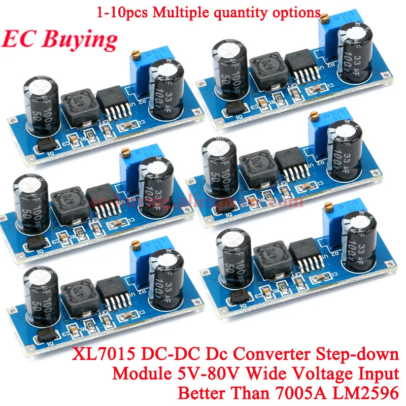 1Pc-10Pcs XL7015 DC-DC Converter Step-down Module 5V-80V Wide Voltage Input Power Buck Board Adjustable Better Than 7005A LM2596
