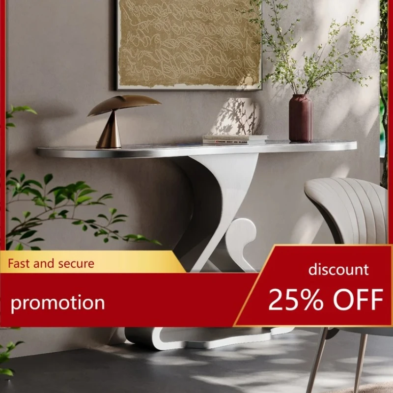 Stone Plate Console Tables Light Luxury Stone Microlite Home Wall Entrance Cabinet Side View Sets