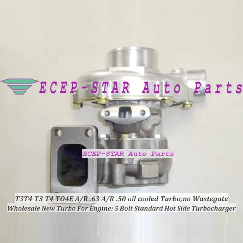 5 Bolt Oil Cooled T3T4 T3 T4 TO4E Universal Turbo compressor A/R .50 turbine A/R .63 T3 flange 300HP-400HP Turbocharger