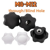 1pcs Thumb Knob Nut 48# M8 M10 M12 Iron Core Black White Plum Nut Through/Blind Hole Clamping Nuts Hand Tighten Nuts