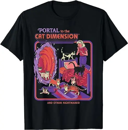 Funny Portal to The Cat Dimension T-Shirt Unisex T-shirts for Men Women Summer Tees Cotton oversized