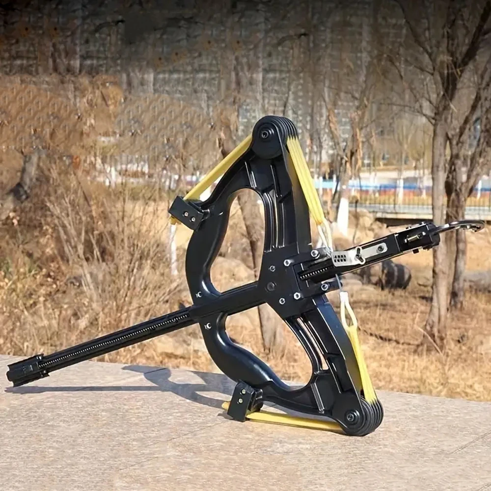 

40-Round Compound Bow Slingshot - Aluminum Alloy Steel Ball Launcher, Ultra-Long Range & Fast Aiming for Adults