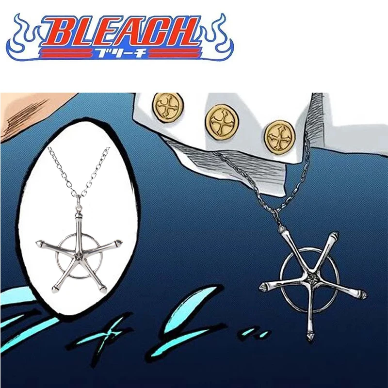 Anime Bleach Keychain Quincy Ishida Uryuu Cosplay Ginreigojiaku Metal Amulet Key Pendant Jewelry Accessories