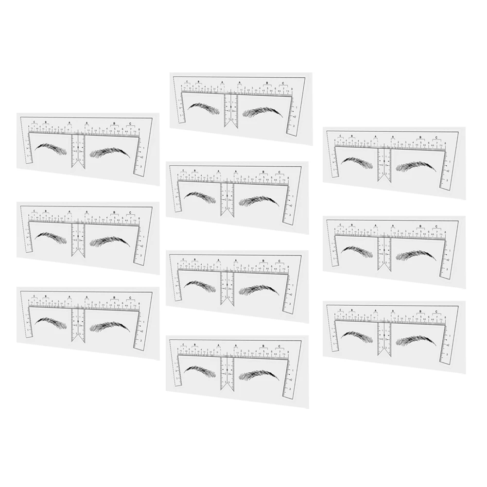 

100 Pcs Ruler Lightweight Plastic Measuring Tool Mold Stencil Positioning Shaper Symmetrical Eyebrows Easy