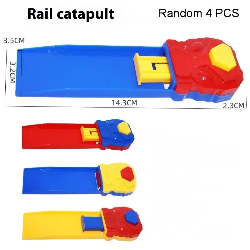 4Pcs Christmas Birthday Gift For Boys Kids Mini Plastic Track Launcher Competitive Racing Game Developing Fine Motor Skills