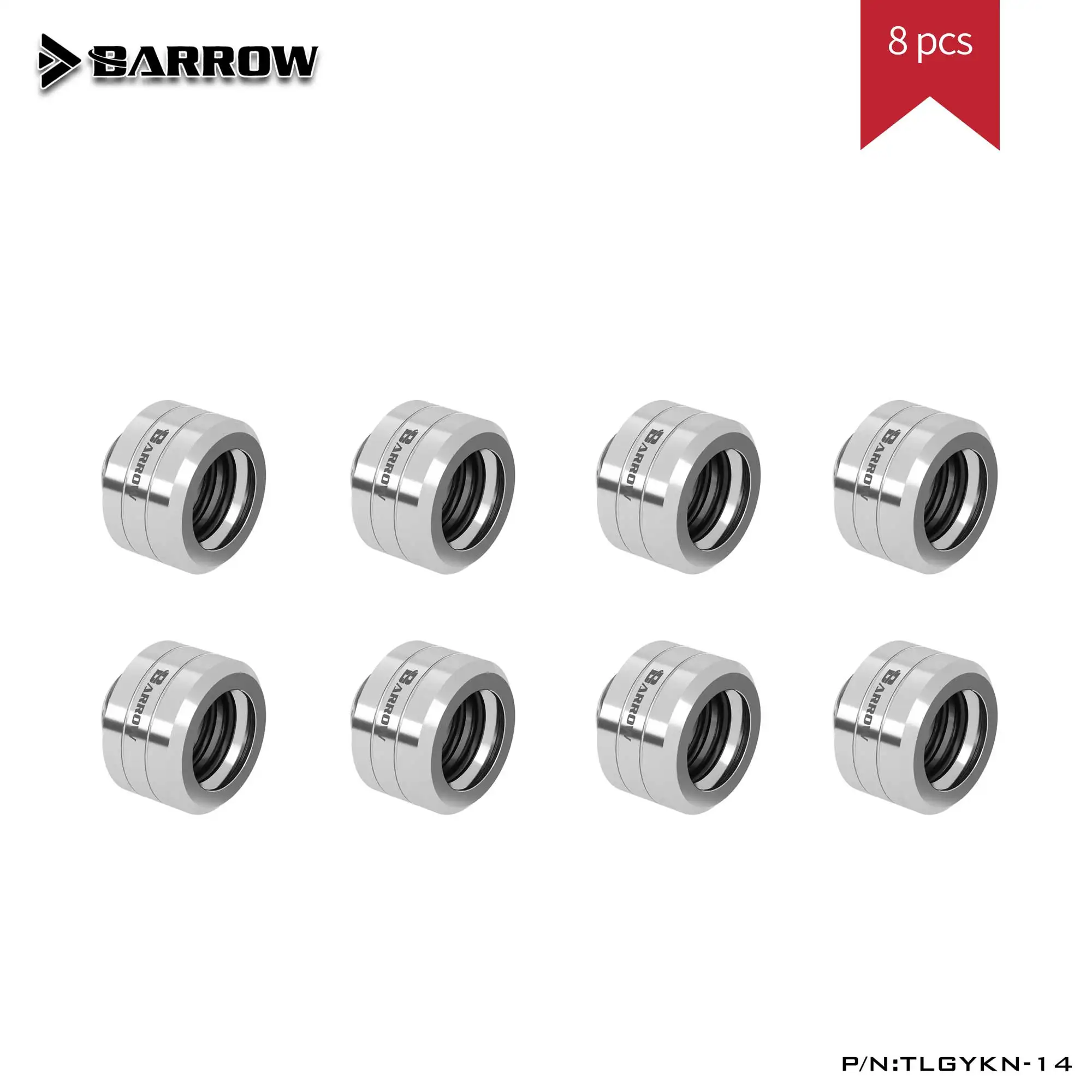 

Barrow TLGYKN-14 8PCS Water Cooling Fittings G1/4 Cooling Pipes Watercooling PC system Silver/Black/Gold