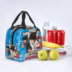 Japan Football Manga Captain Tsubasa Portable Lunch Boxes Leakproof Thermal Cooler Food Insulated Lunch Bag School Student