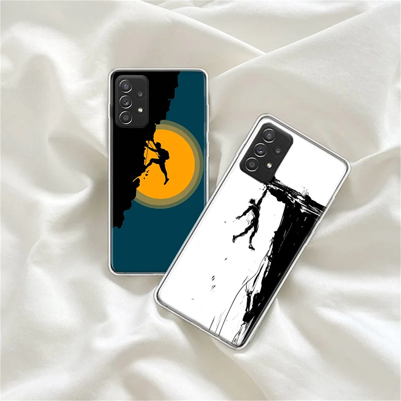 Extreme Adventure Rock Climbing Phone Case For Samsung S25 Ultra S8 S10 A01 A02S A03S A04S A05S A55 A35 A25 A15 Galaxy J8 J6 J4