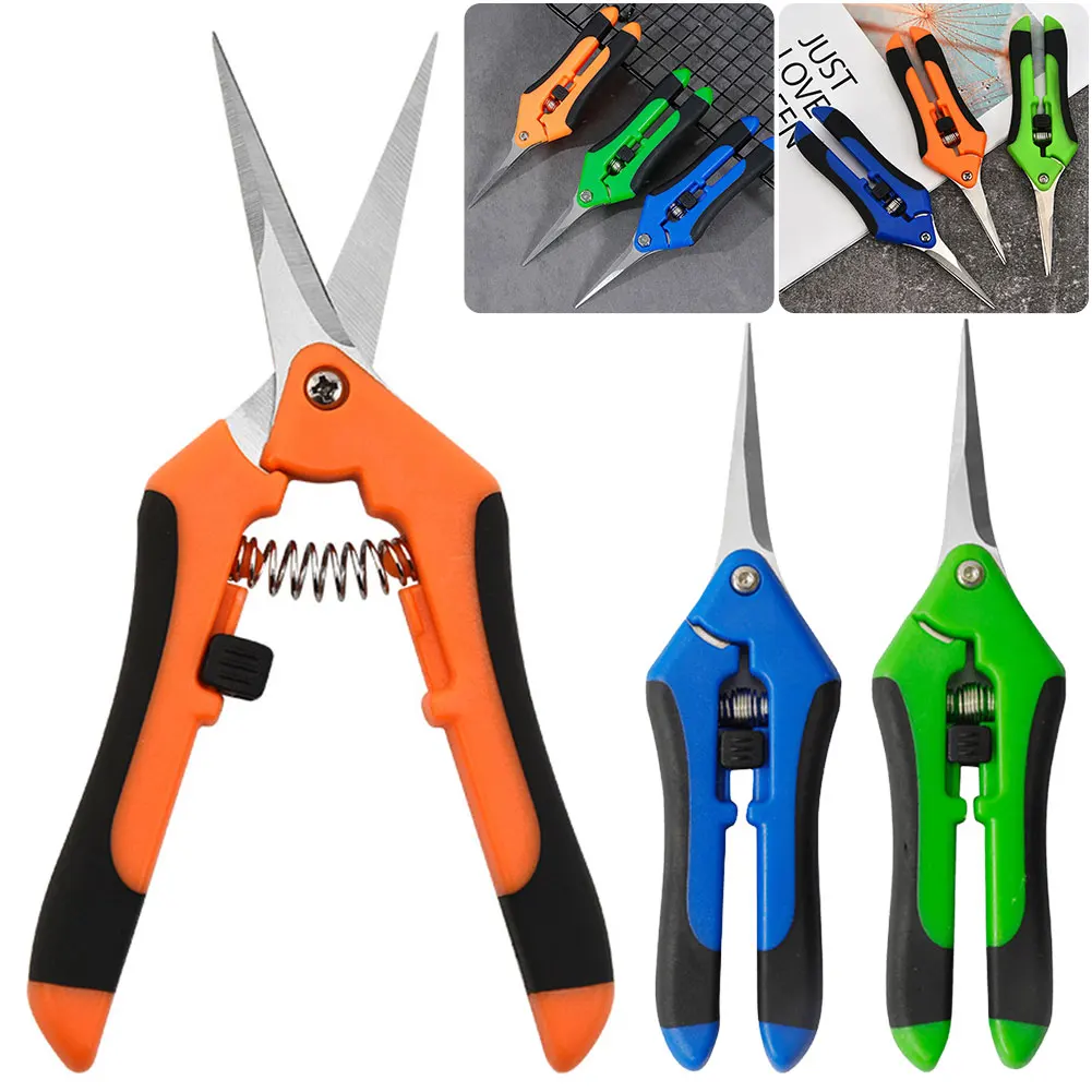 6.5 Inch Curved Pruning Scissors Multifunction Gardening Scissors Pruning Shears Flower Leaf Trimmer Scissors Gardening Supplies