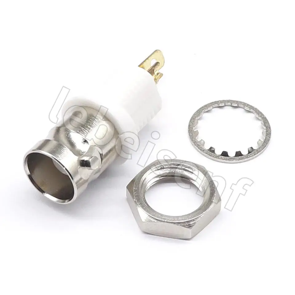 1/5/10pcs 50 ohm BNC-KY insulated white glue BNC socket Q9 female head welding panel bnc female head connector