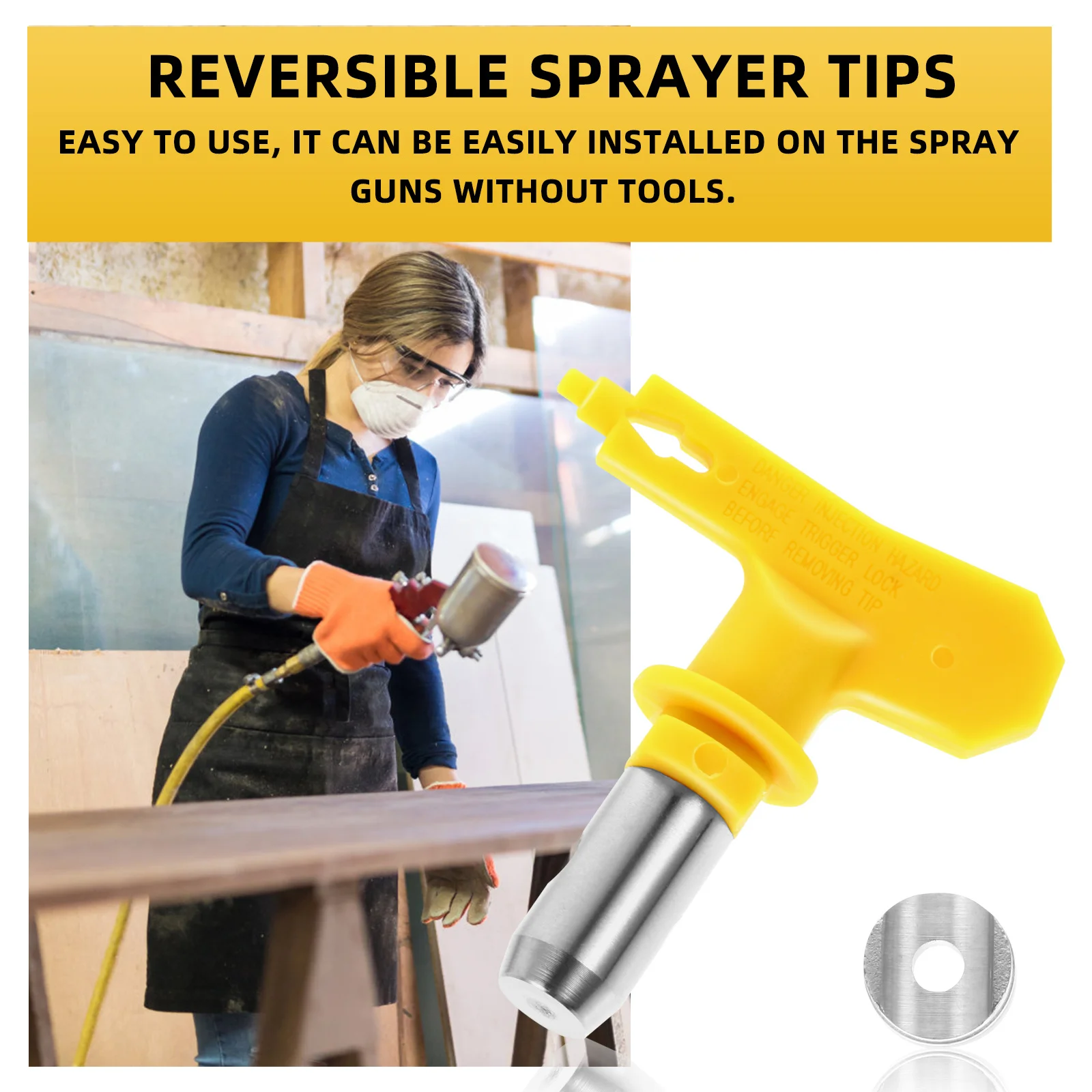 

3 шт. реверсивные насадки-распылители, насадки-распылители, стальное уплотнение, насадка для распылителя краски, простая установка, насадки-распылители, аксессуар