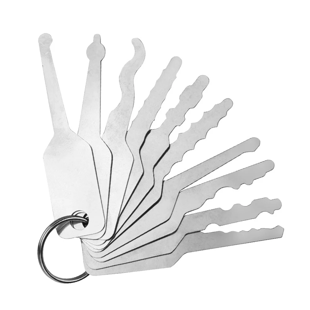 Universal Metal Chaveiro, Lâmina chave remota do carro, Peças de reposição em branco resistentes ao desgaste estáveis, 10 em 1, 10pcs