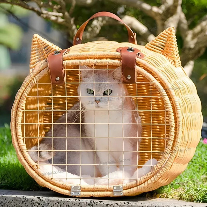 

Переноска для кошек, Сумка-переноска для прогулок, Плетеная сумка, Высококачественный портативный рюкзак большой вместимости