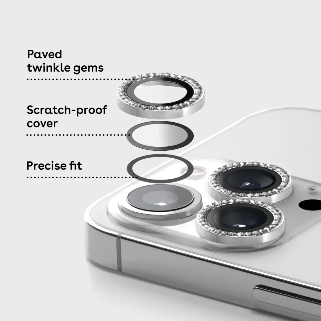 2-3 Stücke Shiny Bling Diamant Kamera Objektiv Schutz Fall Für IPhone 17 16 15 Pro Max Strass Glitter Metall Bildschirm schützen Film