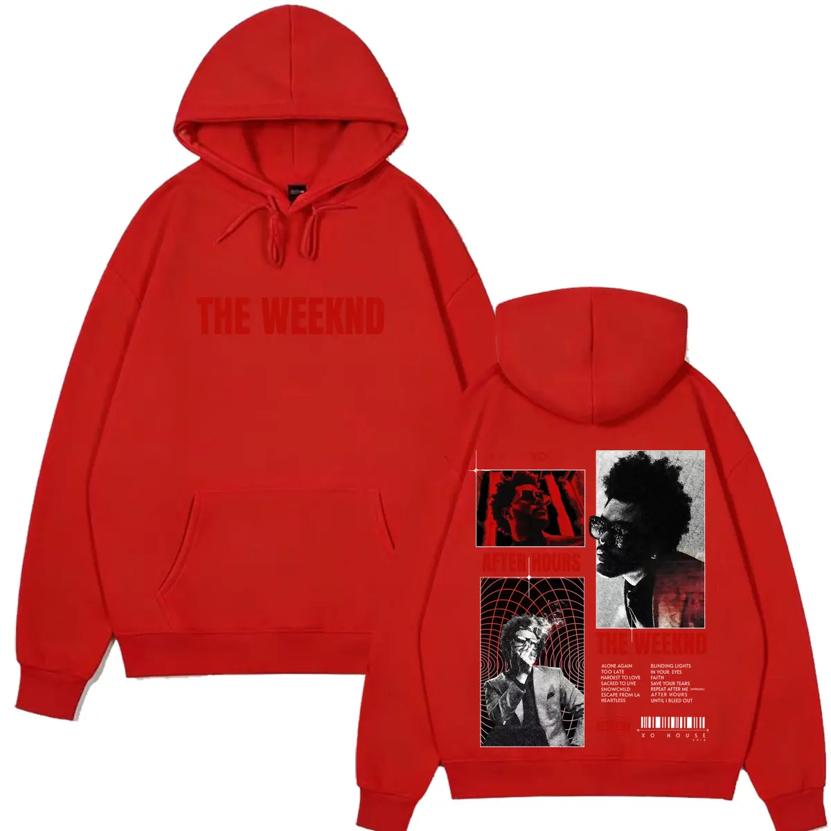 Rapper The Weeknd Music Album Cover Print Hoodie Men Women Harajuku Pullover Long Sleeves Casual Hip-hop Vintage Sweatshirt
