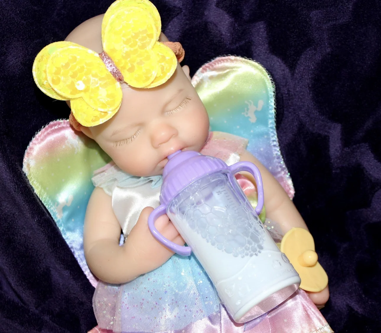 

13Inch LouLou Solid Silicone Bebe Reborn Girl Can Open Mouth and Washable Reborn Doll Lifelike Realistic Newborn Girl Doll