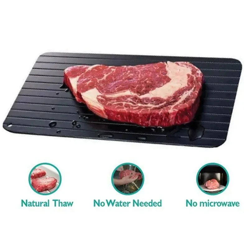 3 Sizes Fast Defrosting Tray Quick Aluminum Thawing Plate for Frozen Food Meat Fish Kitchen Accessories Meat Tools