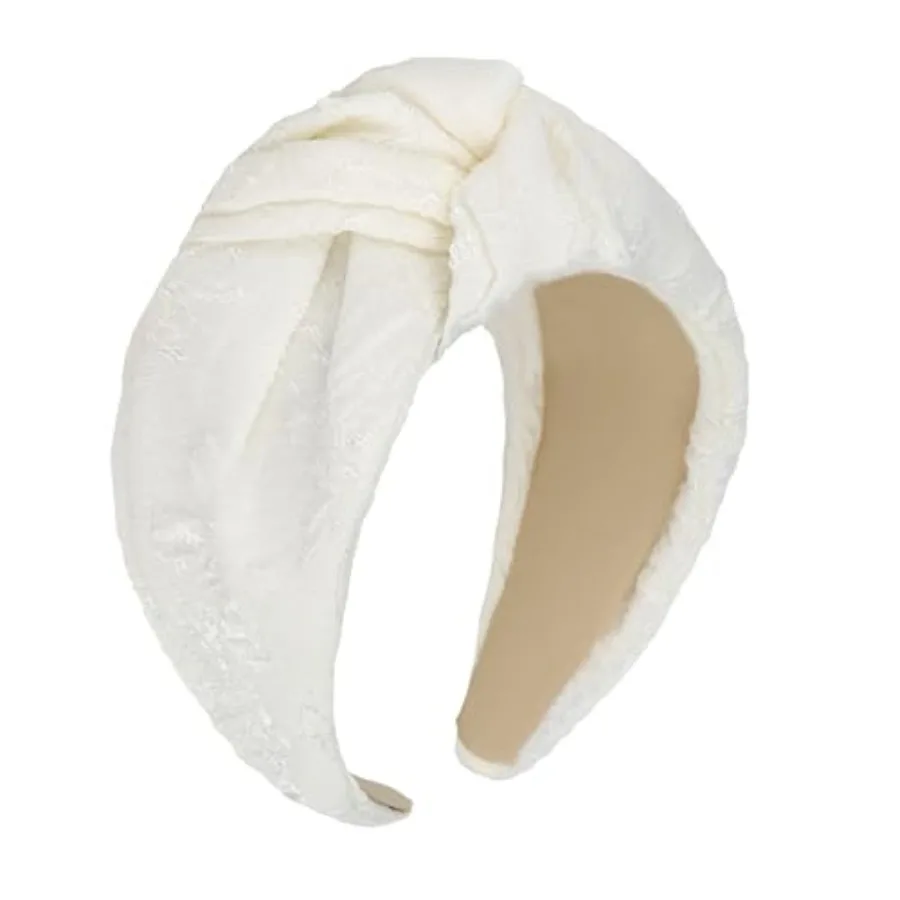 

Knotted Headband Wide Headbands for Women Non Slip White Headband Fashion Head Bands Top Knot Hairband Hair Accessories for Wom