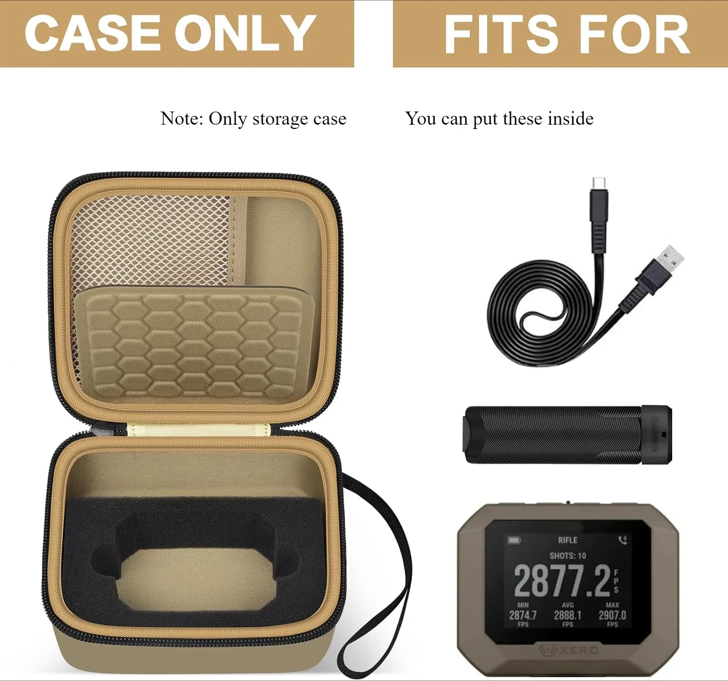 (CASE ONLY) Carrying Case for Garmin Xero C1 Pro Chronograph, Range Shooting Chronograph Ballistic Precision Travel Organizer - view 2
