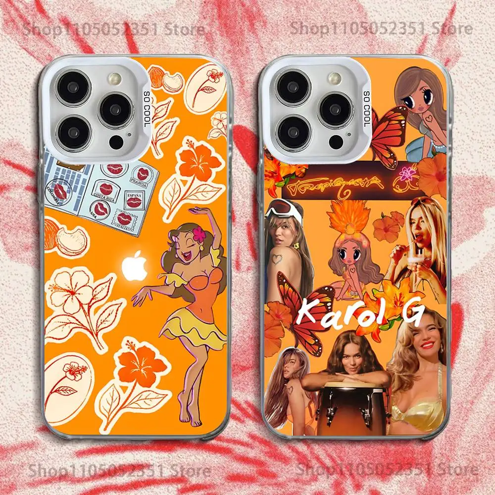 

K-Karol G Tropicoqueta Phone Case For iPhone 16,15,14,13,12,11,Pro,XS,Max,Plus,Mini,SE White Candy Matte Shockproof Cover