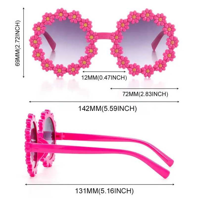 1-16 pièces nouveaux enfants lunettes de soleil mignon marguerite fleur cadre lentille ronde Protection UV lunettes de soleil pour filles garçons enfant en bas âge mode extérieure