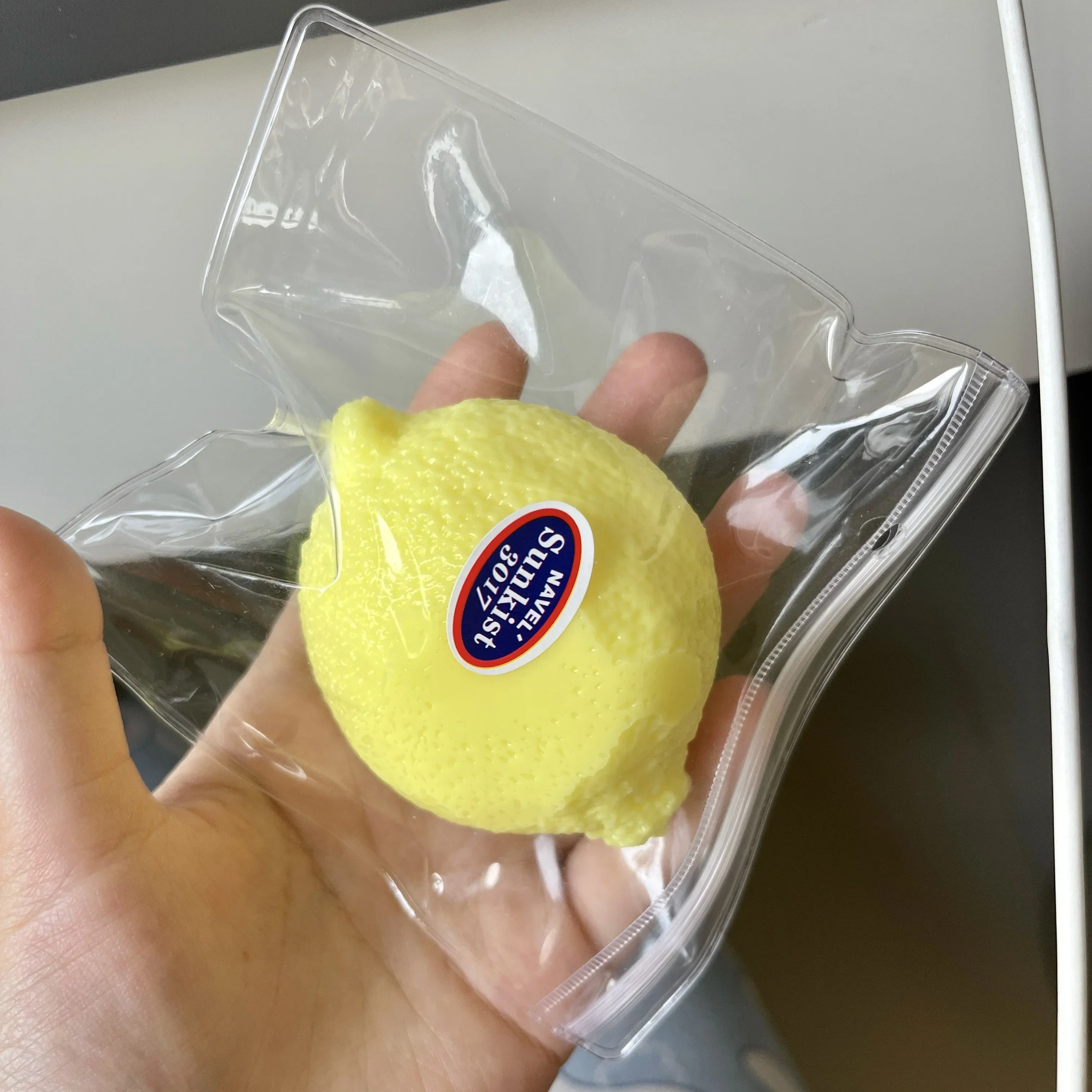 Jouet en silicone Taba Lemon Squishy, fruit fait à la main, lent y Tabby, 0.1kg, jaune, libération soulignée, main, cadeau de détente