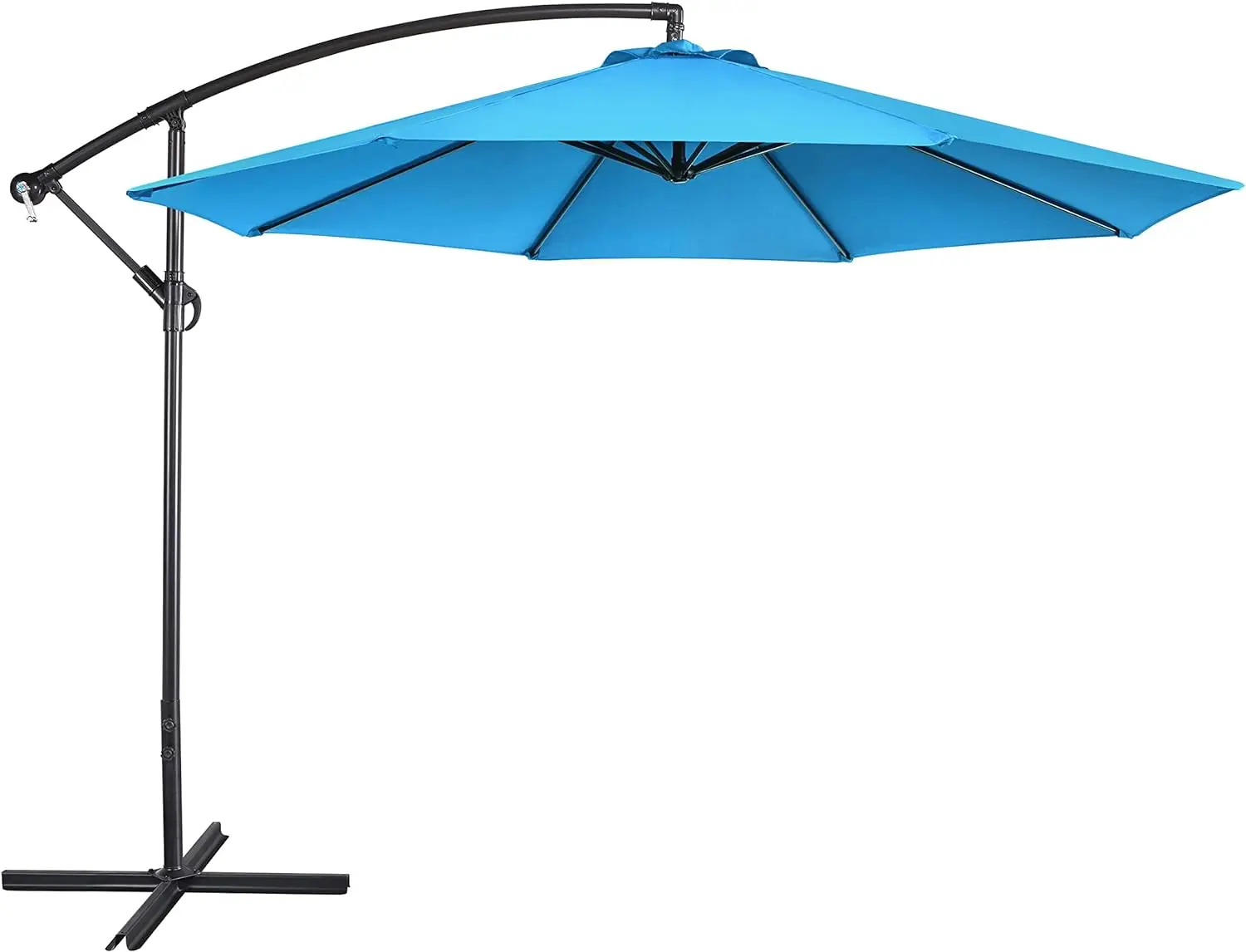 

10FT Patio Offset Umbrella - Cantilever Hanging Outdoor Umbrellas w/UV Protection & 8 Ribs & Handy Crank