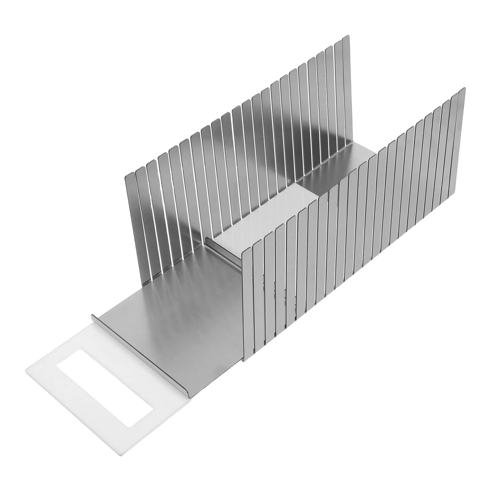 

Stainless Steel Adjustable Bread Slicer Guide Bread Cutting Board Crumb Tray Homemade Cakes Bagels Loaf Cutter
