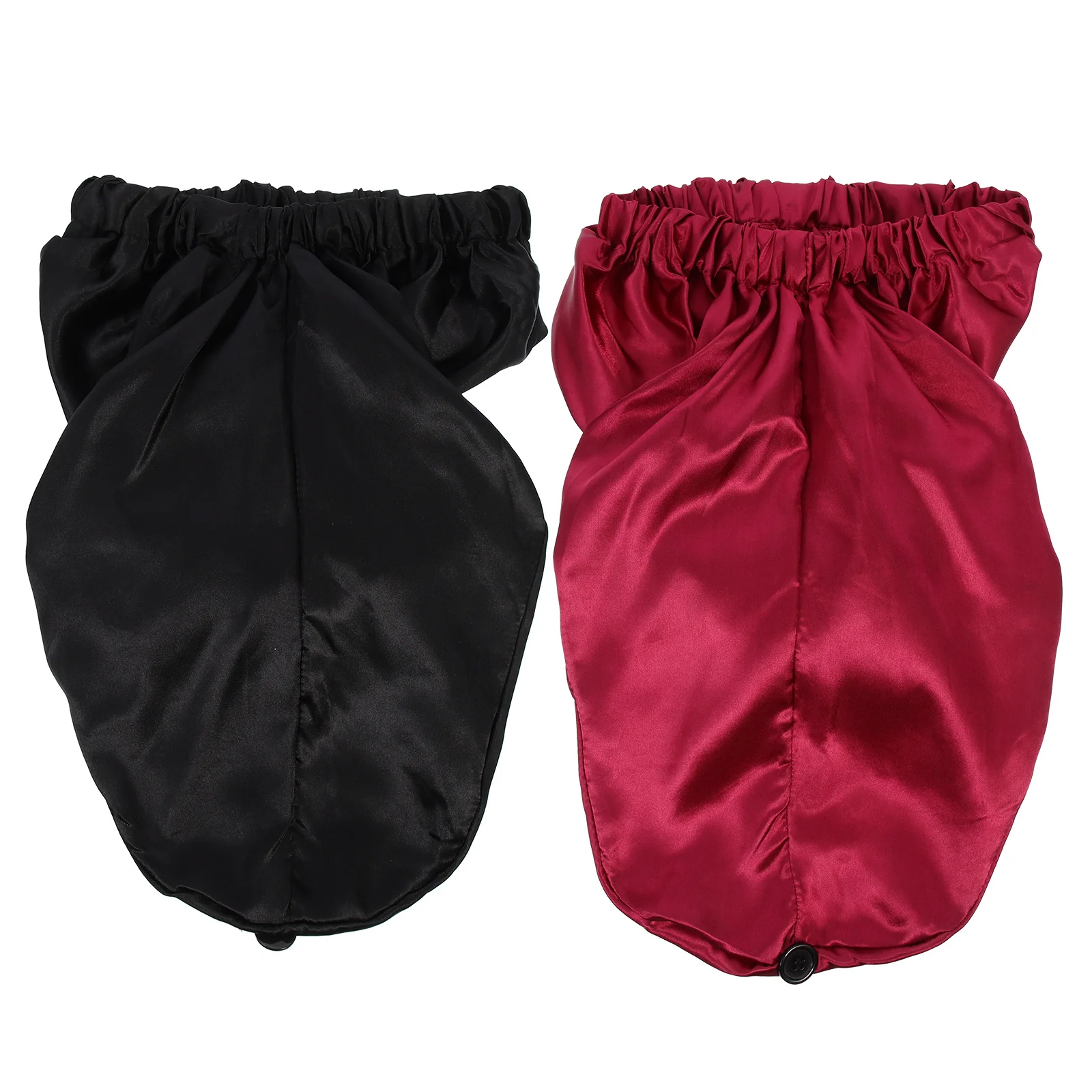 

2pcs Satin Bonnets Elastic Sleep Hat for Women Bathing Hair Care Comfortable Breathable Keeps Pillowcase Clean