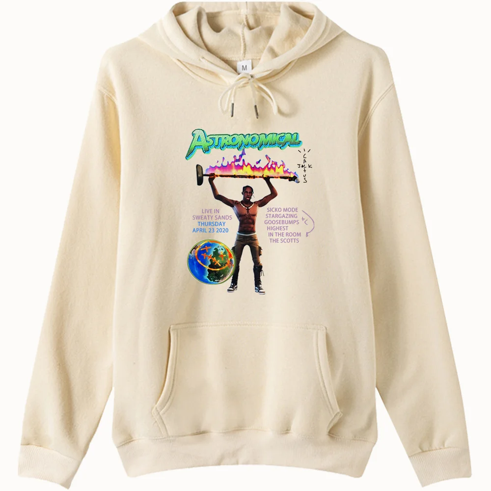 100% Cotton Cactus Jack ASTROWORLD Hip Hop Hoodies Cactus Jack Swag Print Funny Hooded Sweatshirt Men Women Casual Pullover