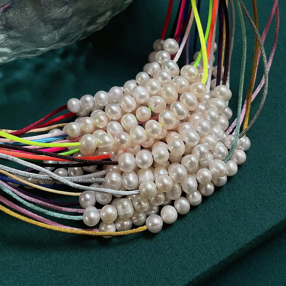 Real Natural Freshwater Pearl Necklace for Women Girls Small Potao Pearl Charm Smile Pendulum Choker Collar Wedding Jewelry Boho