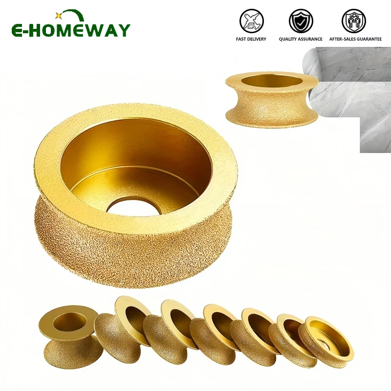 

1 шт., полировальный круг с круглым краем, сухая вакуумная пайка, алмазный диаметр 10-40 мм, керамический окантовка для плитки, кварца, мрамора, гранита, камня