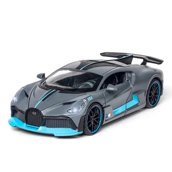 1/32 Diecast Sport Auto Bugatti Divo Simulatie Model Spelen Metalen Voertuig 15.5Cm Collectible Speelgoed Voor Kinderen W/verlichting
