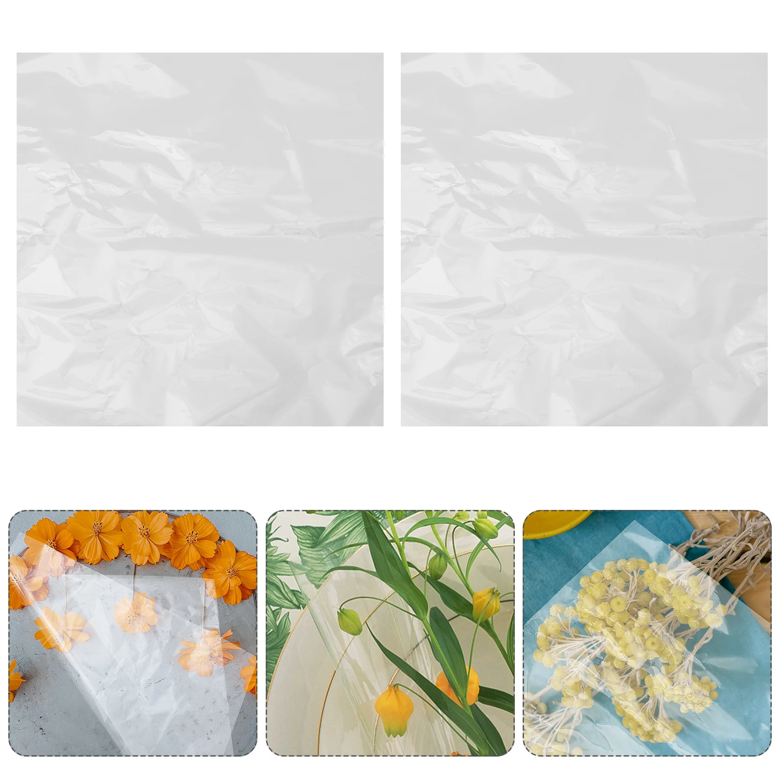 100 Buah Kertas Pembungkus Tahan Air Bening 45Cm untuk Bunga Film Plastik Transparan untuk Kemasan Buket Hadiah DIY Bunga