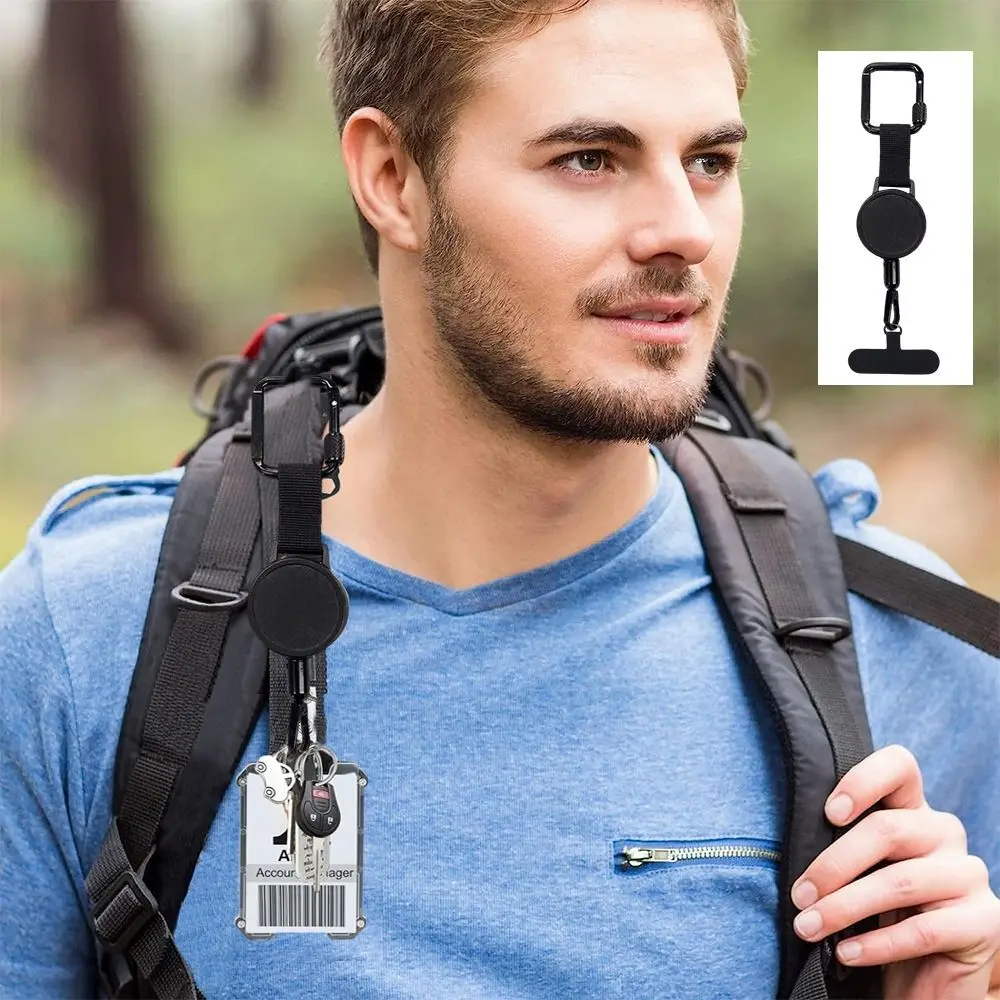 

Phone Lanyard Retractable Phone Tether Safety Tether Anti-Drop Cellphone Tab Strap Lightweight With Carabiner