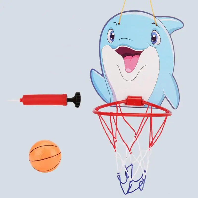 Kids Basketball Hoop Kit Cartoon Creative Animals Basketball Stand Outdoor Indoor Movement Ability Developing Game Sports Toys